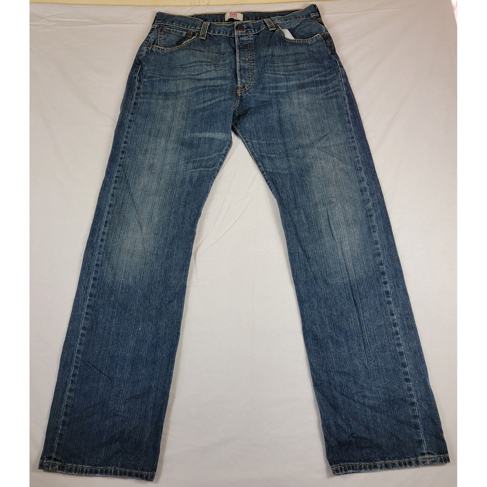 Levis 501 XX Original Mens Straight Leg Button Fly Blue Denim Jeans 36x34